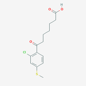 molecular formula C14H17ClO3S B3023940 7-[2-Chloro-4-(methylthio)phenyl]-7-oxoheptanoic acid CAS No. 951891-22-8