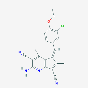 molecular formula C21H17ClN4O B302395 2-amino-5-(3-chloro-4-ethoxybenzylidene)-4,6-dimethyl-5H-cyclopenta[b]pyridine-3,7-dicarbonitrile 