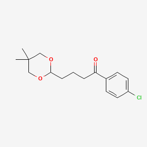 molecular formula C16H21ClO3 B3023961 4'-氯-4-(5,5-二甲基-1,3-二氧杂环-2-基)丁基苯甲酮 CAS No. 898785-90-5