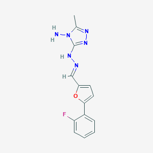 molecular formula C14H13FN6O B302397 5-(2-fluorophenyl)-2-furaldehyde (4-amino-5-methyl-4H-1,2,4-triazol-3-yl)hydrazone 
