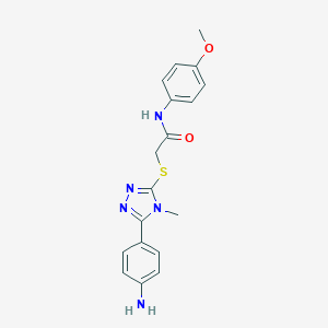 molecular formula C18H19N5O2S B302400 2-{[5-(4-aminophenyl)-4-methyl-4H-1,2,4-triazol-3-yl]sulfanyl}-N-(4-methoxyphenyl)acetamide 