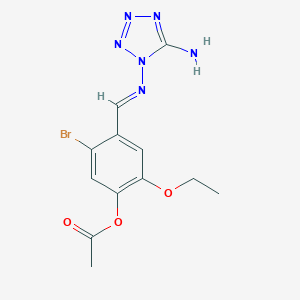molecular formula C12H13BrN6O3 B302401 4-{[(5-amino-1H-tetraazol-1-yl)imino]methyl}-5-bromo-2-ethoxyphenyl acetate 