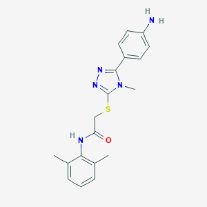 molecular formula C19H21N5OS B302402 2-{[5-(4-aminophenyl)-4-methyl-4H-1,2,4-triazol-3-yl]sulfanyl}-N-(2,6-dimethylphenyl)acetamide 