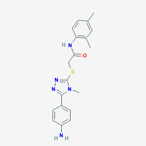 molecular formula C19H21N5OS B302403 2-{[5-(4-aminophenyl)-4-methyl-4H-1,2,4-triazol-3-yl]sulfanyl}-N-(2,4-dimethylphenyl)acetamide 