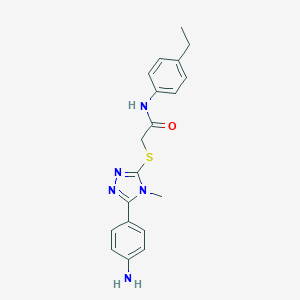 molecular formula C19H21N5OS B302404 2-{[5-(4-aminophenyl)-4-methyl-4H-1,2,4-triazol-3-yl]sulfanyl}-N-(4-ethylphenyl)acetamide 