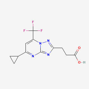 3-(5-Cyclopropyl-7-(trifluoromethyl)-[1,2,4]triazolo[1,5-a]pyrimidin-2-yl)propanoic acid
