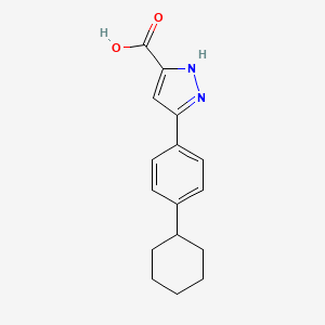molecular formula C16H18N2O2 B3024063 5-(4-Cyclohexylphenyl)-1H-pyrazole-3-carboxylic acid CAS No. 1039041-18-3