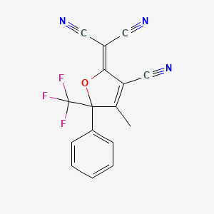 molecular formula C16H8F3N3O B3024084 2-(3-Cyano-4-methyl-5-phenyl-5-(trifluoromethyl)furan-2(5H)-ylidene)malononitrile CAS No. 436097-14-2