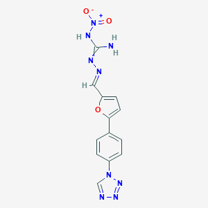 molecular formula C13H11N9O3 B302409 1-nitro-2-[(E)-[5-[4-(tetrazol-1-yl)phenyl]furan-2-yl]methylideneamino]guanidine 