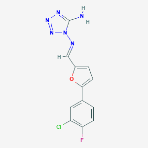 molecular formula C12H8ClFN6O B302414 N-(5-amino-1H-tetraazol-1-yl)-N-{[5-(3-chloro-4-fluorophenyl)-2-furyl]methylene}amine 