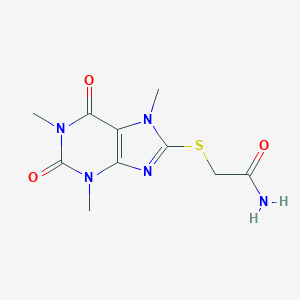 molecular formula C10H13N5O3S B302416 2-[(1,3,7-Trimethyl-2,6-dioxo-2,3,6,7-tetrahydro-1H-purin-8-yl)sulfanyl]acetamide 