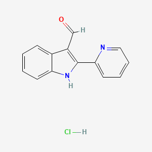 molecular formula C14H11ClN2O B3024162 2-(2-Pyridinyl)-1H-indole-3-carbaldehyde hydrochloride CAS No. 1049753-09-4