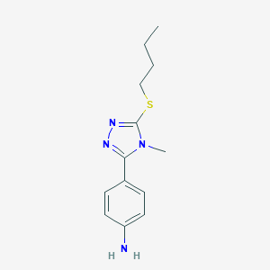 molecular formula C13H18N4S B302417 4-[5-(butylsulfanyl)-4-methyl-4H-1,2,4-triazol-3-yl]phenylamine 