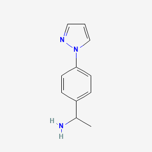 molecular formula C11H13N3 B3024176 1-[4-(1H-pyrazol-1-yl)phenyl]ethan-1-amine CAS No. 866782-06-1