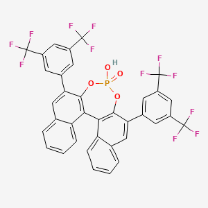 molecular formula C36H17F12O4P B3024235 (S)-(+)-3,3'-Bis(3,5-bis(trifluoromethyl)phenyl)-1,1'-binaphthyl-2,2'-diyl hydrogenphosphate CAS No. 878111-17-2