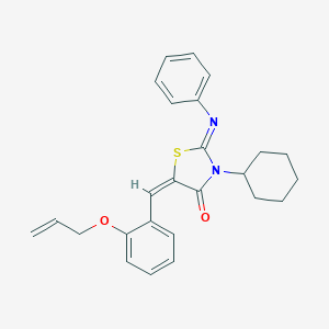 molecular formula C25H26N2O2S B302429 5-[2-(Allyloxy)benzylidene]-3-cyclohexyl-2-(phenylimino)-1,3-thiazolidin-4-one 