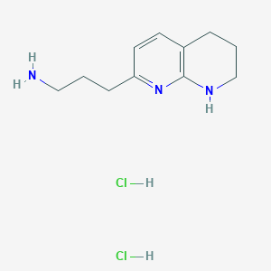 molecular formula C11H19Cl2N3 B3024303 3-(5,6,7,8-Tetrahydro-1,8-naphthyridin-2-yl)propan-1-amine dihydrochloride CAS No. 227751-87-3