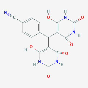 molecular formula C16H11N5O6 B302431 4-[Bis(6-hydroxy-2,4-dioxo-1,2,3,4-tetrahydropyrimidin-5-yl)methyl]benzonitrile 