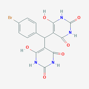 molecular formula C15H11BrN4O6 B302432 5-[(4-bromophenyl)(6-hydroxy-2,4-dioxo-1,2,3,4-tetrahydropyrimidin-5-yl)methyl]-6-hydroxypyrimidine-2,4(1H,3H)-dione 