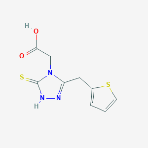 molecular formula C9H9N3O2S2 B3024327 (3-Thiophen-2-ylmethyl-5-thioxo-1,5-dihydro-[1,2,4]triazol-4-yl)-acetic acid CAS No. 892874-27-0