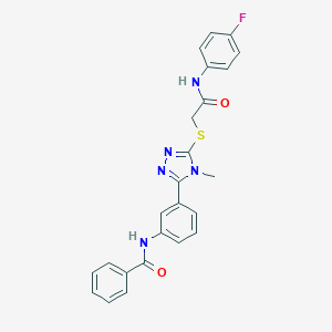 molecular formula C24H20FN5O2S B302437 N-[3-(5-{[2-(4-fluoroanilino)-2-oxoethyl]sulfanyl}-4-methyl-4H-1,2,4-triazol-3-yl)phenyl]benzamide 
