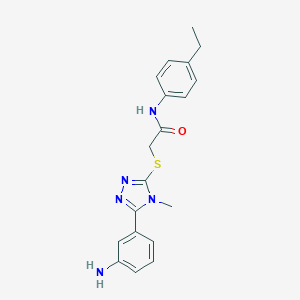 molecular formula C19H21N5OS B302443 2-{[5-(3-aminophenyl)-4-methyl-4H-1,2,4-triazol-3-yl]sulfanyl}-N-(4-ethylphenyl)acetamide 
