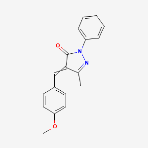 molecular formula C18H16N2O2 B3024446 4-((4-Methoxyphenyl)methylene)-3-methyl-1-phenyl-2-pyrazolin-5-one CAS No. 18808-85-0