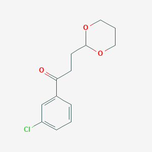 molecular formula C13H15ClO3 B3024467 3'-Chloro-3-(1,3-dioxan-2-YL)propiophenone CAS No. 898785-84-7