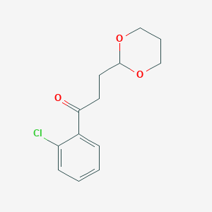 molecular formula C13H15ClO3 B3024468 2'-Chloro-3-(1,3-dioxan-2-yl)propiophenone CAS No. 898785-82-5