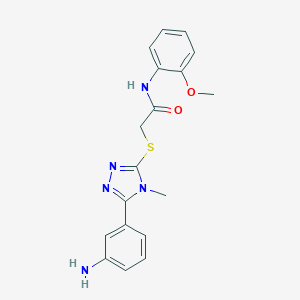 molecular formula C18H19N5O2S B302448 2-{[5-(3-aminophenyl)-4-methyl-4H-1,2,4-triazol-3-yl]sulfanyl}-N-(2-methoxyphenyl)acetamide 