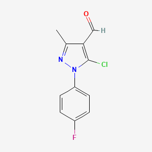 molecular formula C11H8ClFN2O B3024556 5-chloro-1-(4-fluorophenyl)-3-methyl-1H-pyrazole-4-carbaldehyde CAS No. 377767-11-8