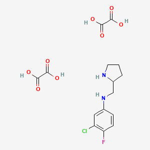 3-Chloro-4-fluoro-N-(pyrrolidin-2-ylmethyl)aniline dioxalate