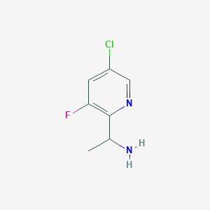 molecular formula C7H8ClFN2 B3024598 1-(5-Chloro-3-fluoropyridin-2-YL)ethanamine CAS No. 1384264-43-0