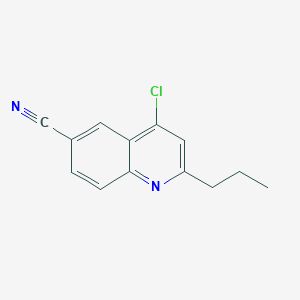 molecular formula C13H11ClN2 B3024633 4-Chloro-2-propyl-6-quinolinecarbonitrile CAS No. 930570-37-9
