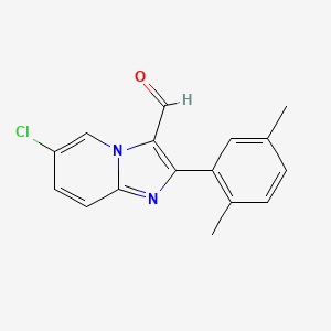 molecular formula C16H13ClN2O B3024641 6-Chloro-2-(2,5-dimethylphenyl)imidazo[1,2-a]pyridine-3-carbaldehyde CAS No. 881040-58-0
