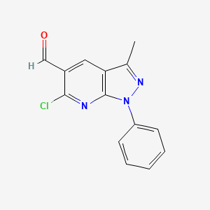 molecular formula C14H10ClN3O B3024647 6-氯-3-甲基-1-苯基-1H-吡唑并[3,4-b]吡啶-5-甲醛 CAS No. 81933-75-7