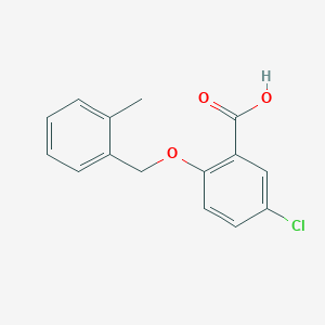 molecular formula C15H13ClO3 B3024648 5-Chloro-2-[(2-methylbenzyl)oxy]benzoic acid CAS No. 938379-26-1