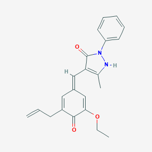 molecular formula C22H22N2O3 B302465 4-[(Z)-(3-ethoxy-4-oxo-5-prop-2-enylcyclohexa-2,5-dien-1-ylidene)methyl]-5-methyl-2-phenyl-1H-pyrazol-3-one 