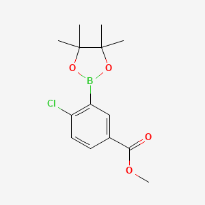molecular formula C14H18BClO4 B3024664 Methyl 4-chloro-3-(4,4,5,5-tetramethyl-1,3,2-dioxaborolan-2-YL)benzoate CAS No. 710350-72-4