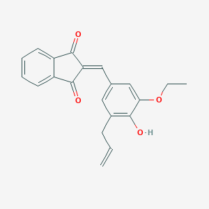 molecular formula C21H18O4 B302468 2-(3-allyl-5-ethoxy-4-hydroxybenzylidene)-1H-indene-1,3(2H)-dione 