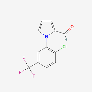 molecular formula C12H7ClF3NO B3024729 1-[2-chloro-5-(trifluoromethyl)phenyl]-1H-pyrrole-2-carbaldehyde CAS No. 299165-51-8