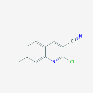 molecular formula C12H9ClN2 B3024746 2-氯-5,7-二甲基喹啉-3-腈 CAS No. 917747-10-5