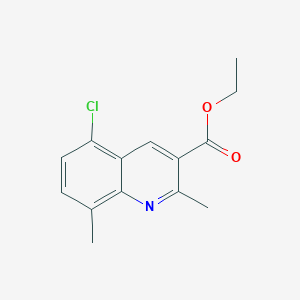 molecular formula C14H14ClNO2 B3024751 5-Chloro-2,8-dimethylquinoline-3-carboxylic acid ethyl ester CAS No. 948294-10-8