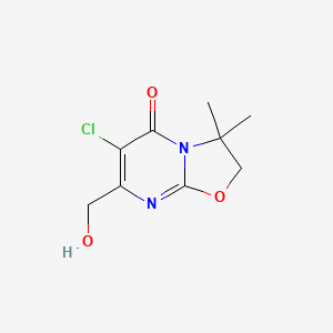 molecular formula C9H11ClN2O3 B3024754 6-氯-7-(羟甲基)-3,3-二甲基-2H-(1,3)恶唑并(2,3-b)嘧啶-5-酮 CAS No. 34138-55-1