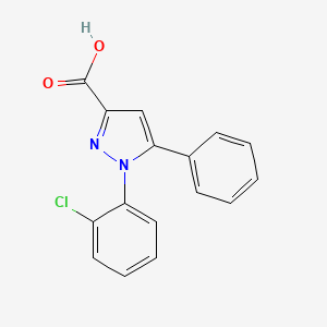 molecular formula C16H11ClN2O2 B3024762 1H-Pyrazole-3-carboxylic acid, 1-(2-chlorophenyl)-5-phenyl- CAS No. 116572-69-1