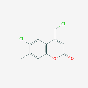 molecular formula C11H8Cl2O2 B3024829 6-chloro-4-(chloromethyl)-7-methyl-2H-chromen-2-one CAS No. 41295-60-7