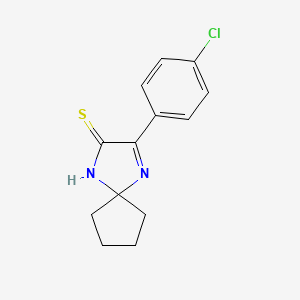 molecular formula C13H13ClN2S B3024842 3-(4-Chlorophenyl)-1,4-diazaspiro[4.4]non-3-ene-2-thione CAS No. 899926-60-4