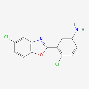 molecular formula C13H8Cl2N2O B3024845 4-Chloro-3-(5-chloro-1,3-benzoxazol-2-yl)aniline CAS No. 293737-70-9