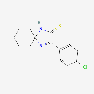 molecular formula C14H15ClN2S B3024846 3-(4-Chlorophenyl)-1,4-diazaspiro[4.5]dec-3-ene-2-thione CAS No. 899926-57-9