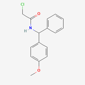 molecular formula C16H16ClNO2 B3024859 2-chloro-N-[(4-methoxyphenyl)(phenyl)methyl]acetamide CAS No. 61956-04-5